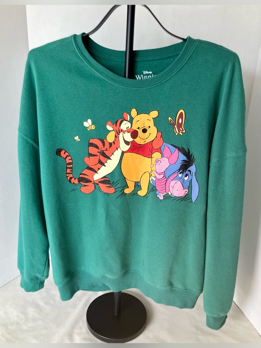 Disney Women's Winnie the Pooh and Friends Cozy Graphic Sweatshirt in Green